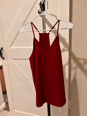 Women's Burgundy Double-Strap V-Neck Camisole